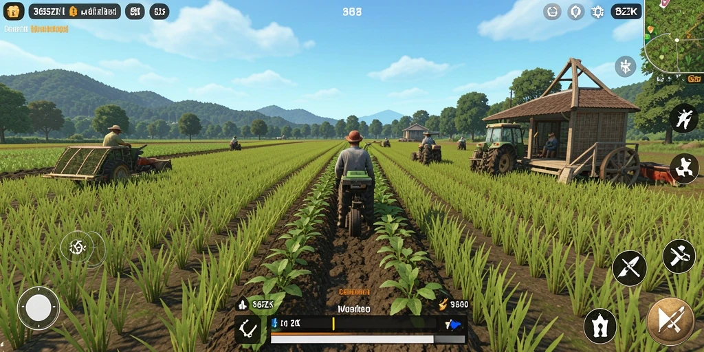 Tampilan menarik gameplay pertanian dalam 365ZK.