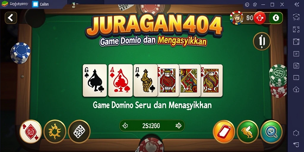 Tampilan seru gameplay Domino di JURAGAN404.