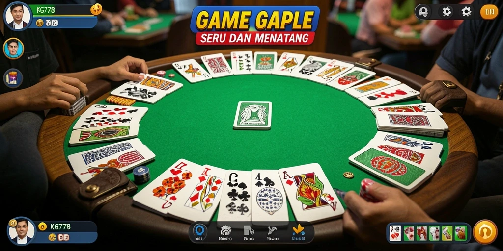 Tangkapan layar KG778 menampilkan gameplay Gaple yang seru dan interaktif.
