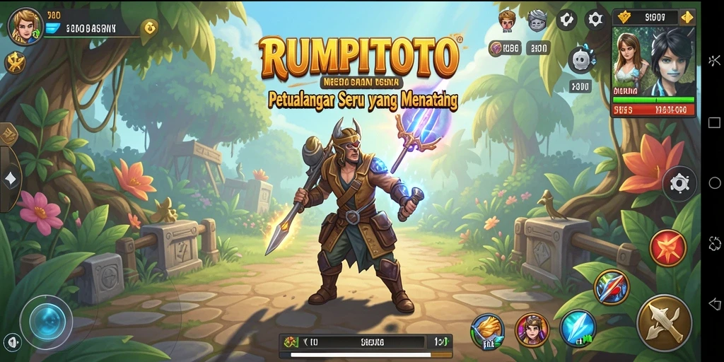 Tangkapan layar gameplay RUMPITOTO menampilkan aksi petualangan yang mendebarkan.