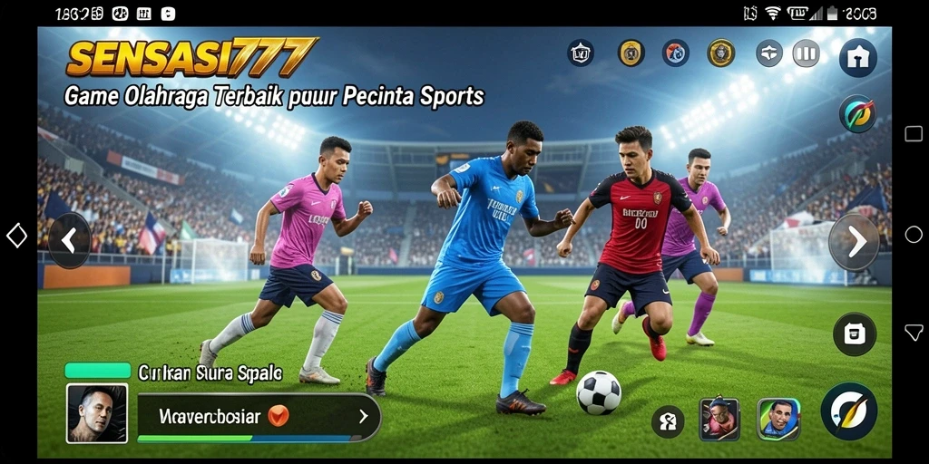 Screenshot SENSASI777 menampilkan momen seru dalam pertandingan olahraga.