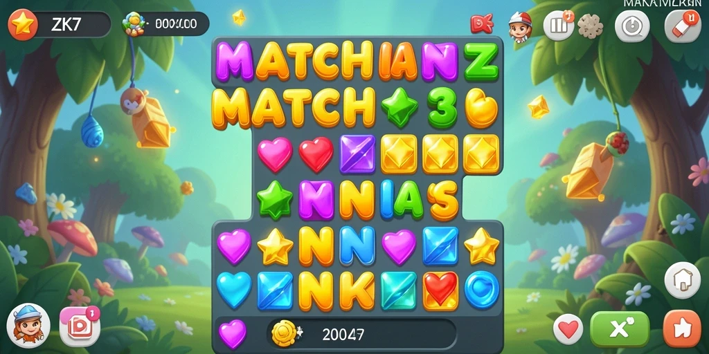 Gameplay seru ZK7 dengan pengalaman Match-3 yang menarik.